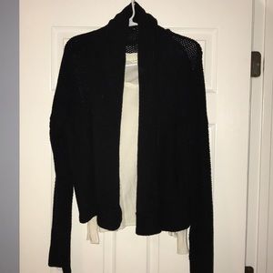 Set - Black cardigan & cream long sleeve shirt